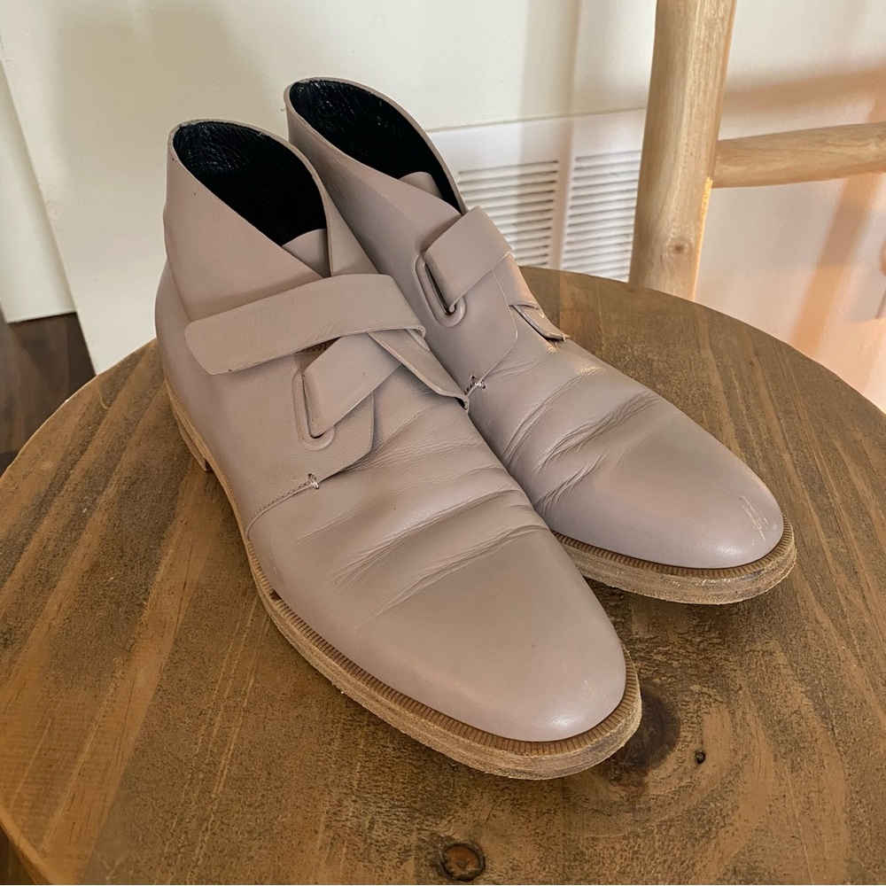 Balenciaga Leather Ankle Boot Loafers